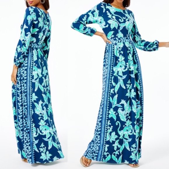 Lilly Pulitzer MICOLE Maxi dress High tide NWT 2